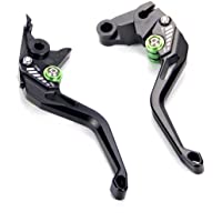 Auzkong Palancas de embrague de freno cortas ajustable para Kawasaki Z750 2007-2012- Z800-E 2013-2016 negro